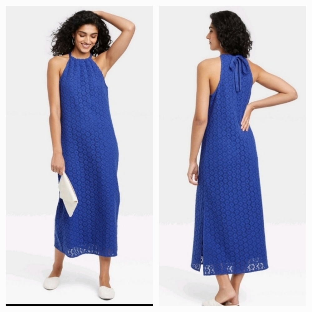 Royal Blue Crochet A New Day Sleveless Dress XL